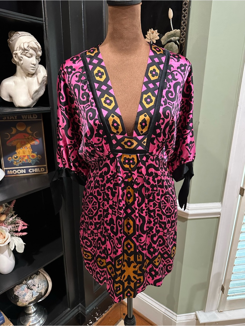 Hale Bob Silk Bohemian Tunic Dress – Size Small
